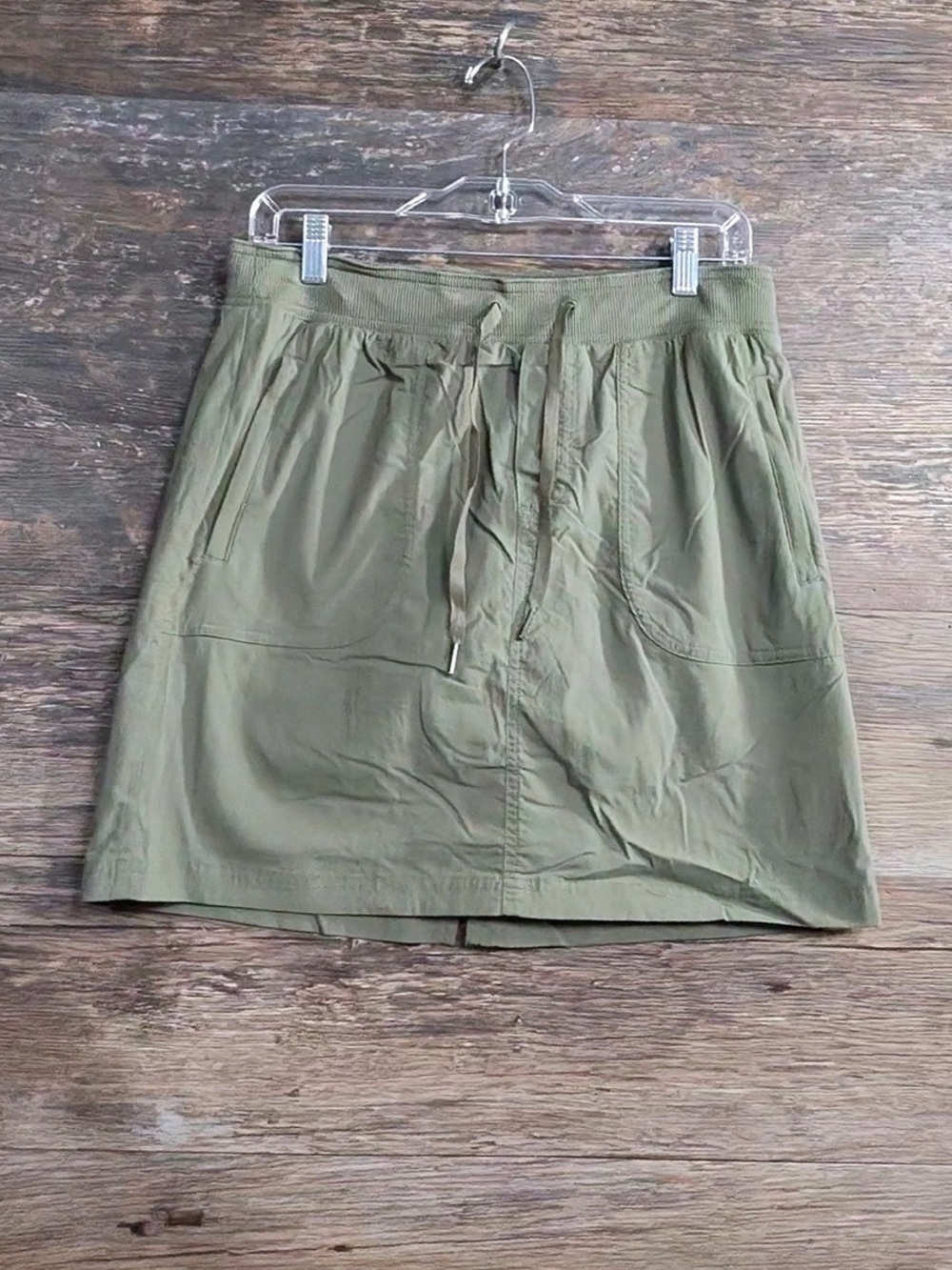L.L. Bean Olive Green Cotton Drawstring Skort